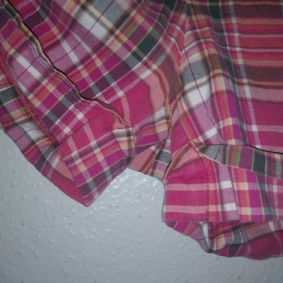 Rampage 9 Summer Pink Plaid Cotton Shorts - Picture 4 of 5